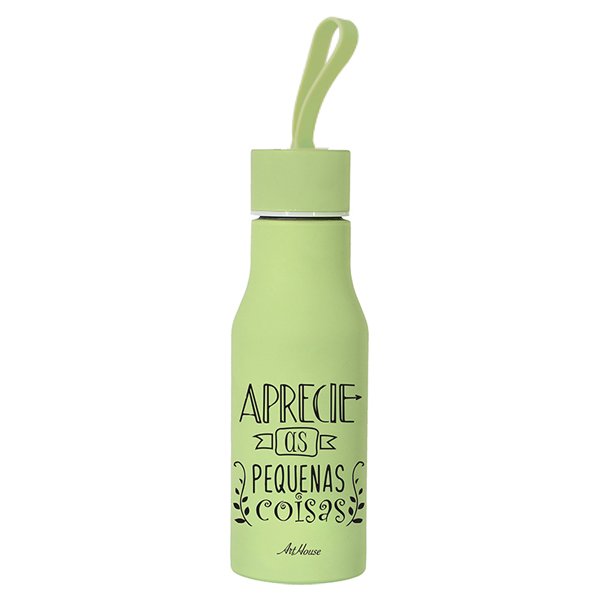 Garrafa Inox 460ml com Frase - Art Brink - Verde