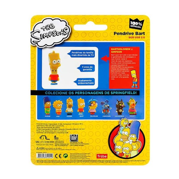 Pen drive Simpsons Bart 8GB - Multilaser