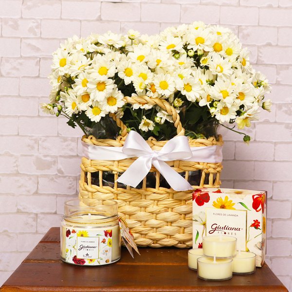 Piquenique de Margaridinhas e Velas Aromáticas Giuliana Flores