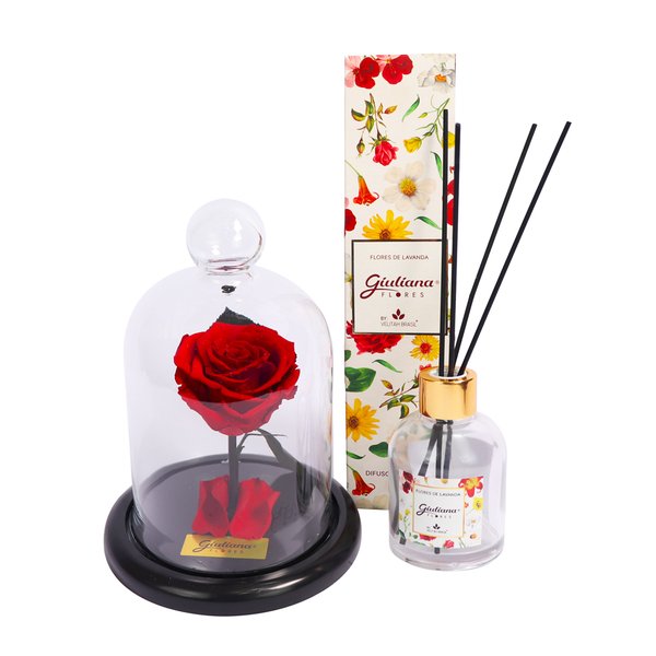 Mini Rosa Encantada e Difusor da Linha Aromáticas Giuliana Flores