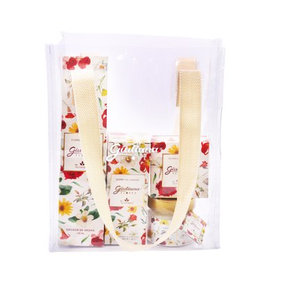 Bolsa Cristal e Linha Aromática Giuliana Flores