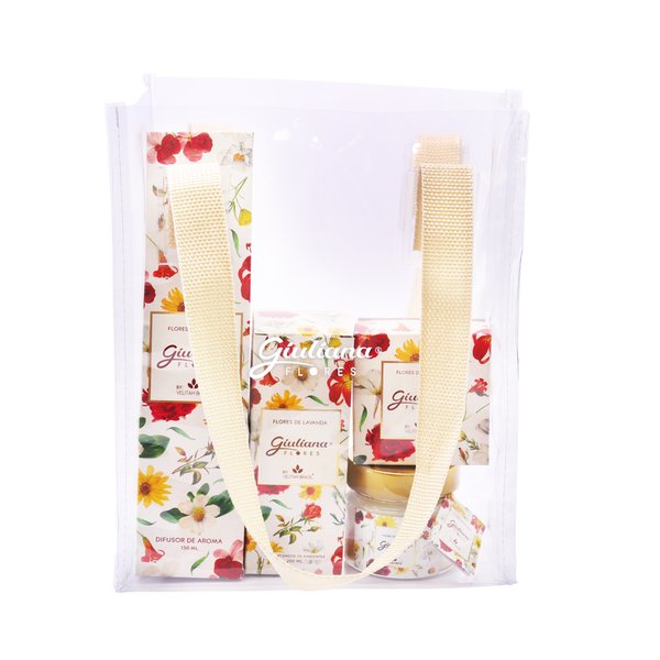 Bolsa Cristal e Linha Aromática Giuliana Flores