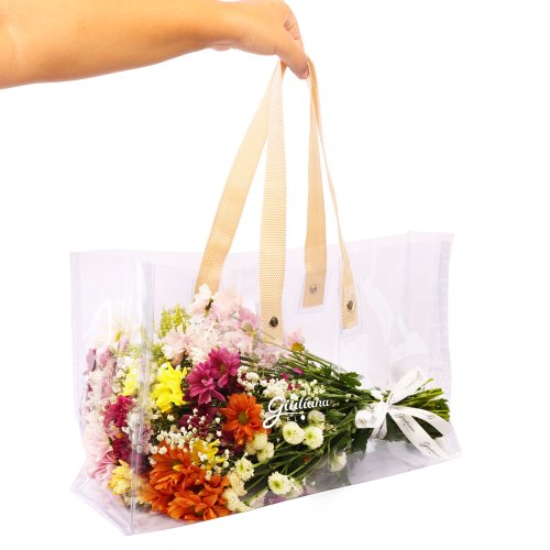 Bolsa Cristal com Flores do Campo
