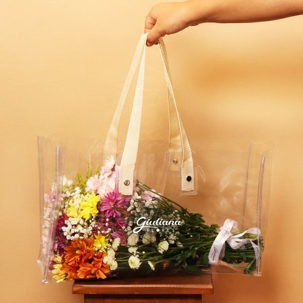 Bolsa Cristal com Flores do Campo