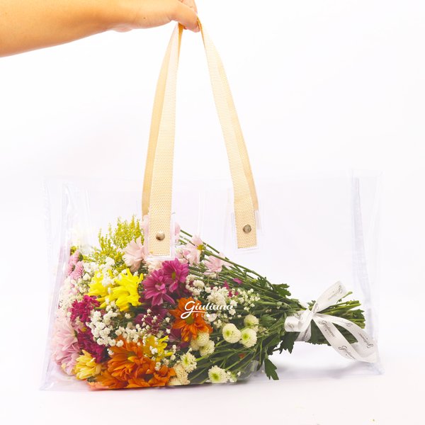 Bolsa Cristal com Flores do Campo