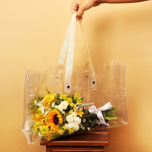 Bolsa Cristal com Buquê 04 Estações Amarelo