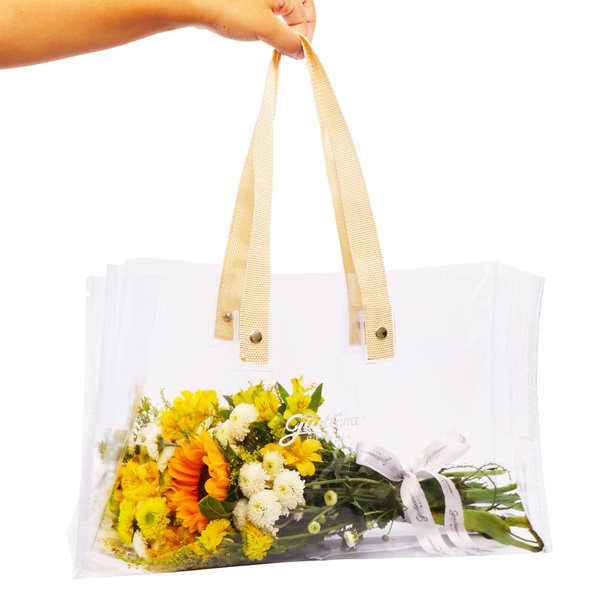 Bolsa Cristal com Buquê 04 Estações Amarelo