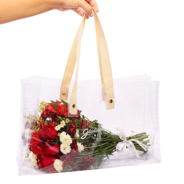 Bolsa Cristal com Buquê 04 Estações Vermelho