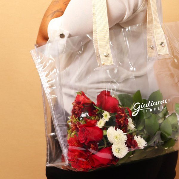 Bolsa Cristal com Buquê 04 Estações Vermelho