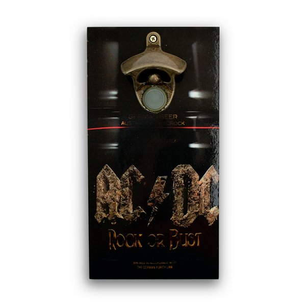 Abridor Garrafas Parede Acdc Music Mdf Com Imã 25x13 Cm