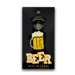 Imagem de Abridor De Garrafas Parede Beer Mdf Com Imã 25x13 Cm