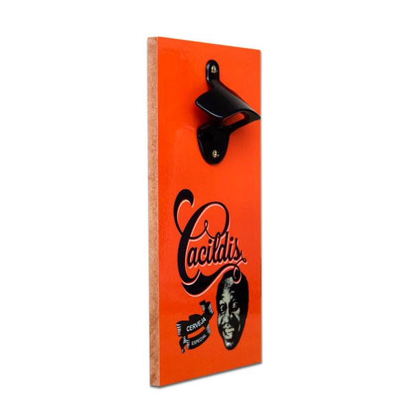 Abridor Garrafas Parede Cerveja Cacildis Mdf C/ Imã 25x13 Cm