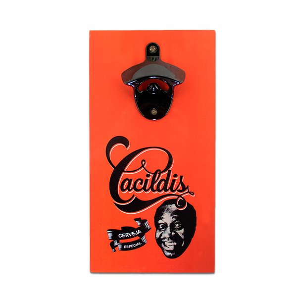 Abridor Garrafas Parede Cerveja Cacildis Mdf C/ Imã 25x13 Cm
