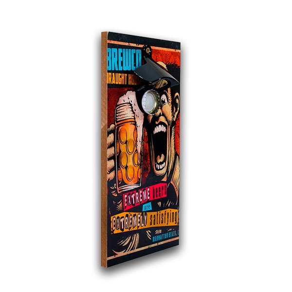 Abridor Garrafas Parede Bebida Extreme Mdf Com Imã 25x13 Cm