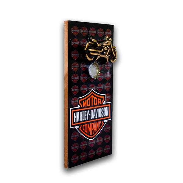 Abridor Garrafas Parede Harley Davidson Mdf Com Imã 25x13 Cm