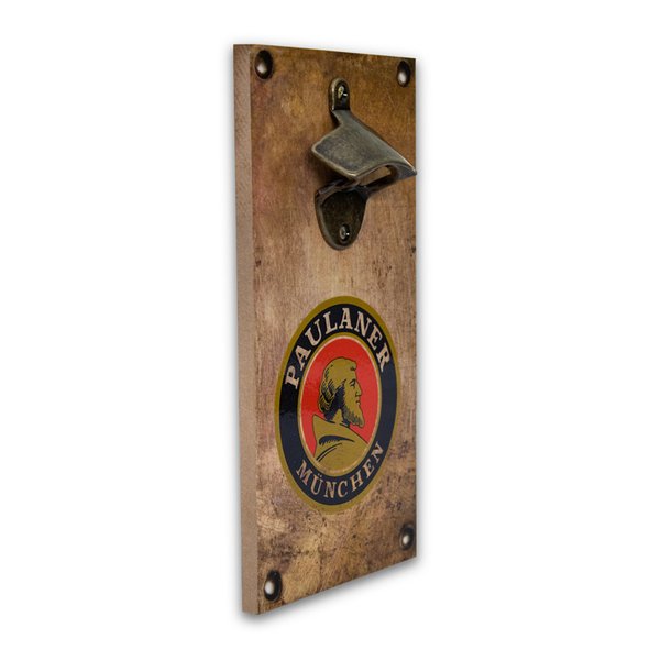 Abridor Garrafas Parede Cerveja Paulaner Mdf Com Imã 25x13 Cm