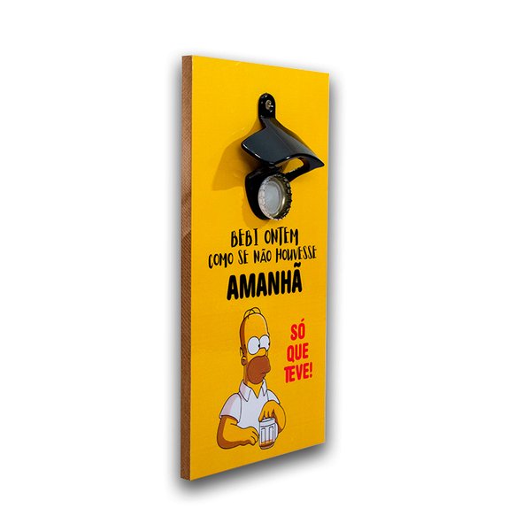 Abridor Garrafas Parede Homer Simpson Mdf Com Imã 25x13 Cm