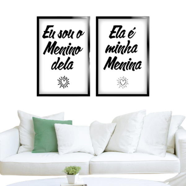 Kit 2 Quadros Decorativos Ela é Minha Menina