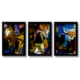 Imagem de Kit 3 Quadros Decorativos Mosaico Artístico