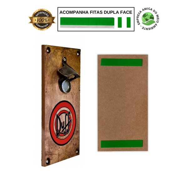 Kit 4 Porta Copos Duff Com Suporte + Abridor de Garrafas