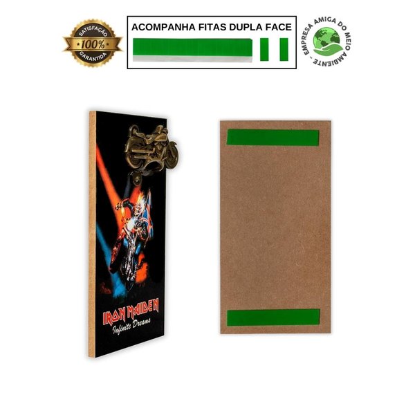 Kit 4 Porta Copo Iron Maiden C/ Suporte + Abridor de Garrafa