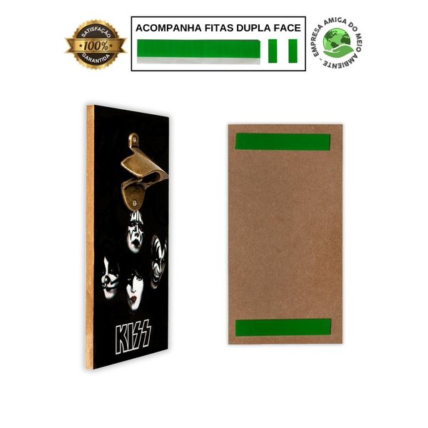 Kit 4 Porta Copos Rock KISS C/ Suporte + Abridor de Garrafas