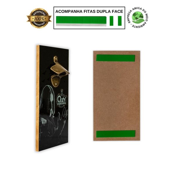 Kit 4 Porta Copos Rock OZZY C/ Suporte + Abridor de Garrafas