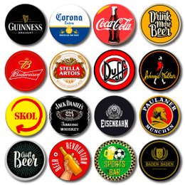 Imagem de Kit 16 Placas Decorativas Mdf Bebidas Cervejas 30 cm redonda