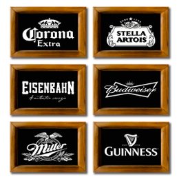 Imagem de Kit 6 Placas Decorativas Mdf Bebidas Cervejas Retrô