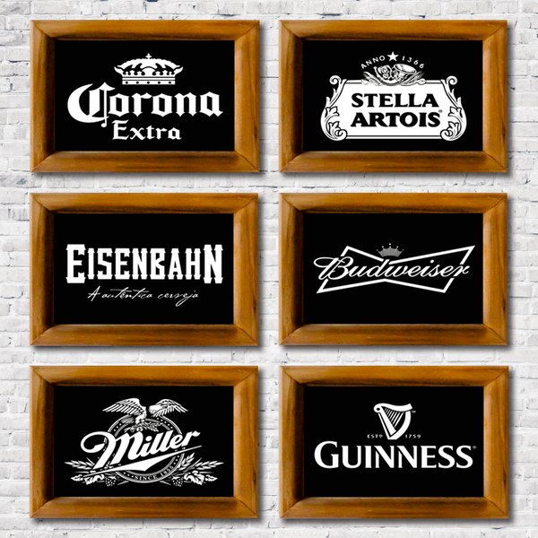Kit 6 Placas Decorativas Mdf Bebidas Cervejas Retrô