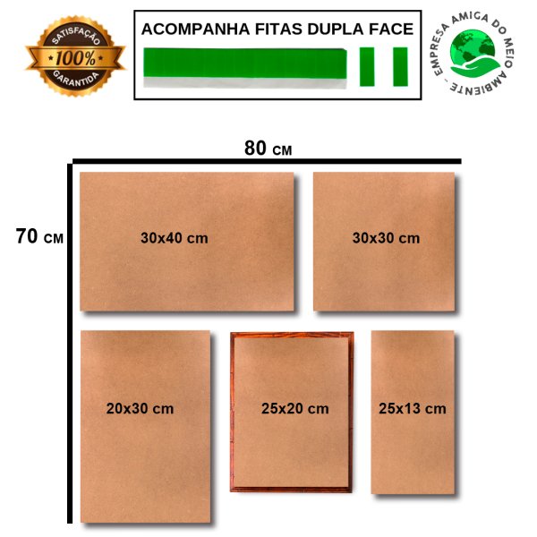 Kit Bar 3 Placas + Quadro Porta Tampas + Abridor de Garrafas C/ Imã Cerveja Mdf