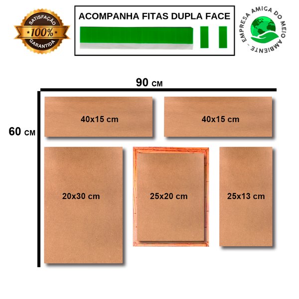 Kit Bar 3 Placas + Quadro Porta Tampas + Abridor de Garrafas C/ Imã Beer Mdf