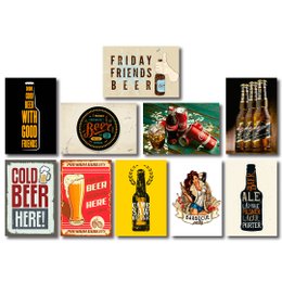 Imagem de Kit Placas Decorativas Cervejas Bar Boteco Mdf - 10 Placas