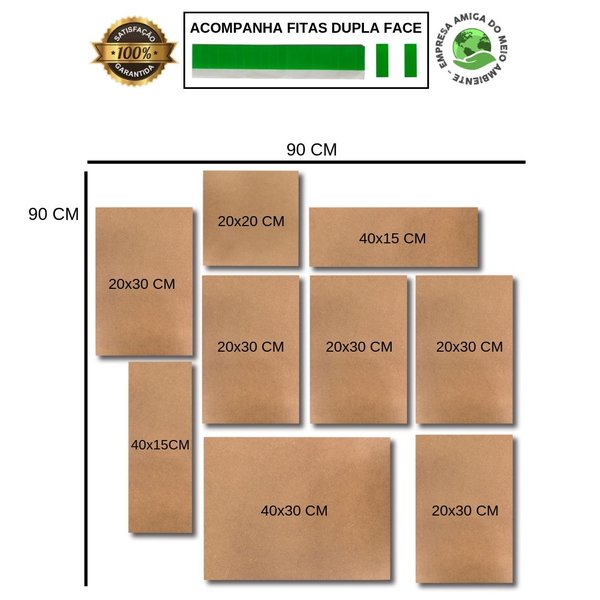 Kit Placas Decorativas Cozinha Frases Mdf - 9 Placas