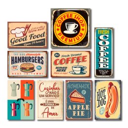 Imagem de Kit Placas Decorativas Cozinha Frases Café Mdf -9 Placas