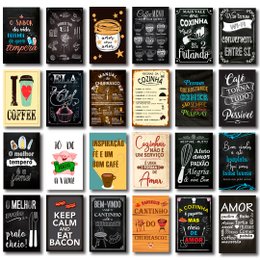 Imagem de Kit 24 Placas Decorativas Mdf Cozinha Frases Café