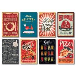 Imagem de Kit Placas Decorativas Pizza Cozinha Restaurante Mdf - 8 Placas