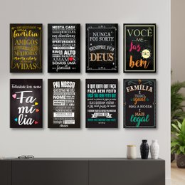 Imagem de Kit Placas Decorativas Frases Motivacionais Mdf- 8 Placas