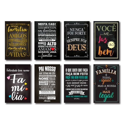 Kit Placas Decorativas Frases Motivacionais Mdf- 8 Placas