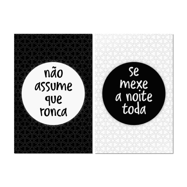 Kit 2 Placas Decorativas Frases Casal Divertido 20x30 cm Mdf