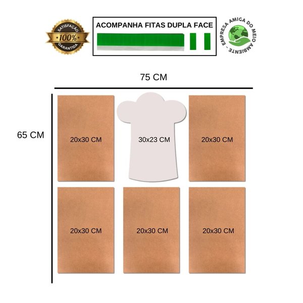 Kit 6 Placas Quadros Decorativos Frases Cozinha
