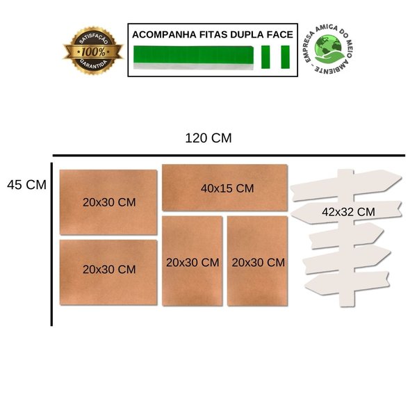 Kit 6 Placas Decorativas Frases Cozinha Churrasco Seta