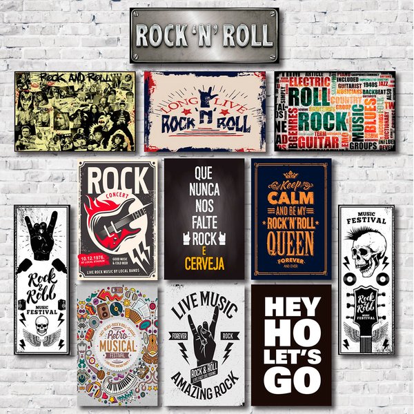 Kit Placas Decorativas Música Mdf - 12 Placas