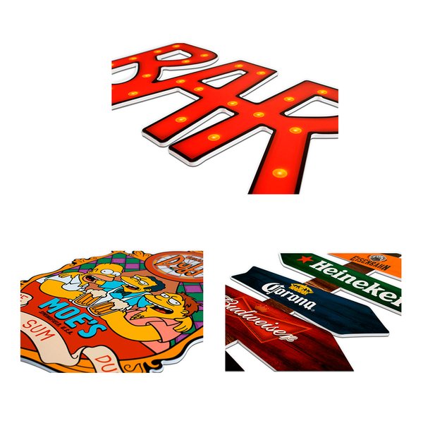 Placas Decorativas C/ Recorte Cervejas Simpson Kit 3 Placas