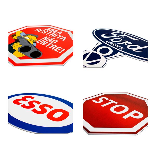 Placas Decorativas C/ Recorte Geek Carro Vintage Kit 4 Placas