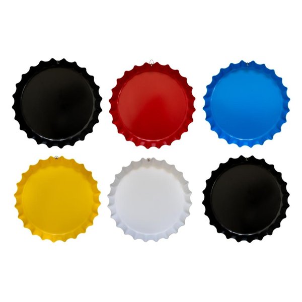 Kit 6 Placas Decorativas Tampas Cervejas Bebidas 35 cm Redonda