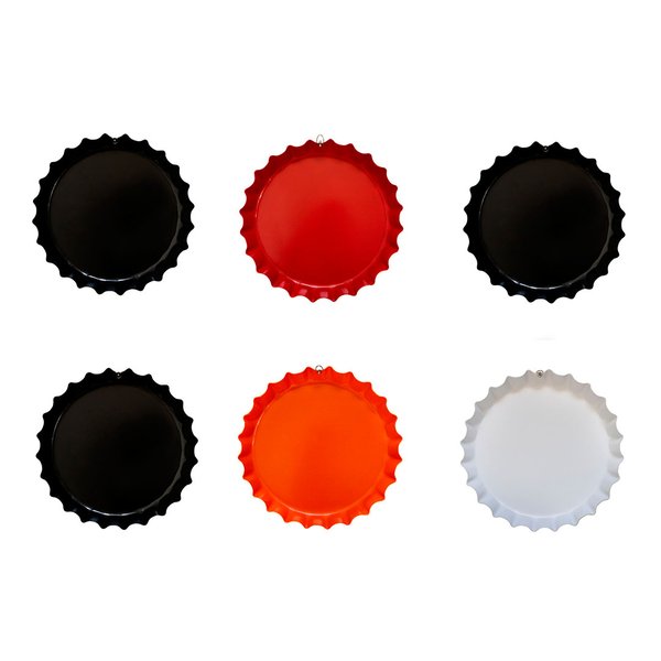Kit 6 Placas Decorativas Tampas Bebidas Cervejas 35 cm Redonda