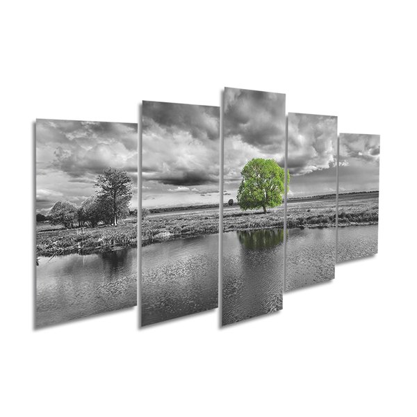 Quadro Decorativo Árvore Vida Mosaico  5 Peças 110x60cm Sala