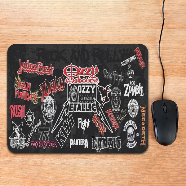 Mousepad Música Rock 26x20 cm Emborrachado Anti-derrapante