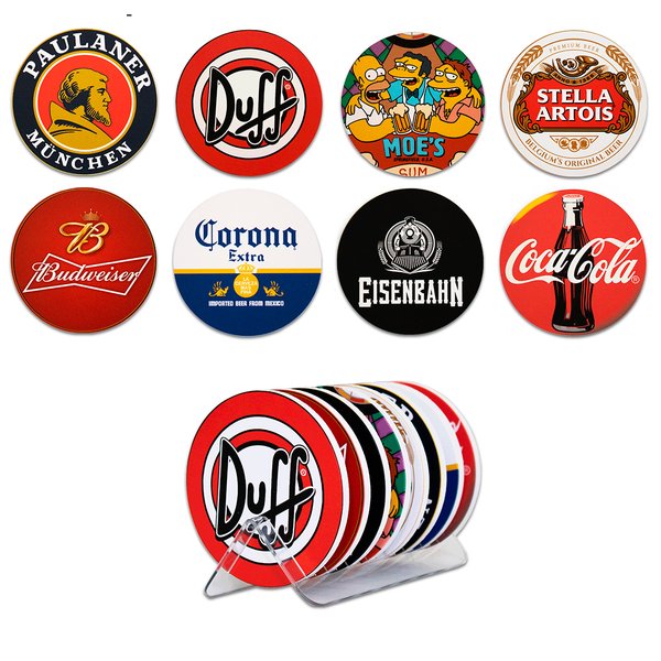 Kit 8 Bolachas Porta Copos Em Plástico Cervejas Com Suporte